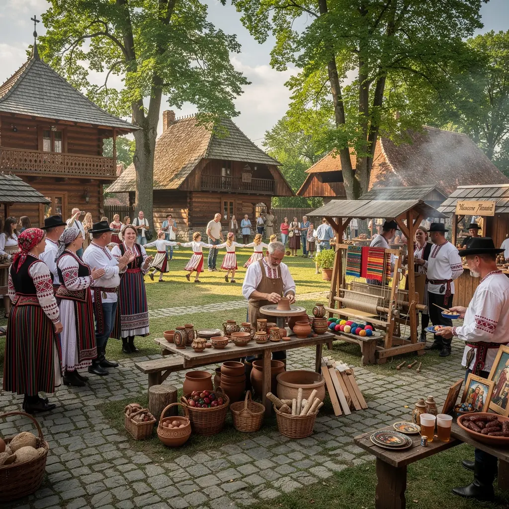 O hartă a României evidențiind cele mai importante atracții turistice și muzee, pregătită pentru planificarea unei excursii.